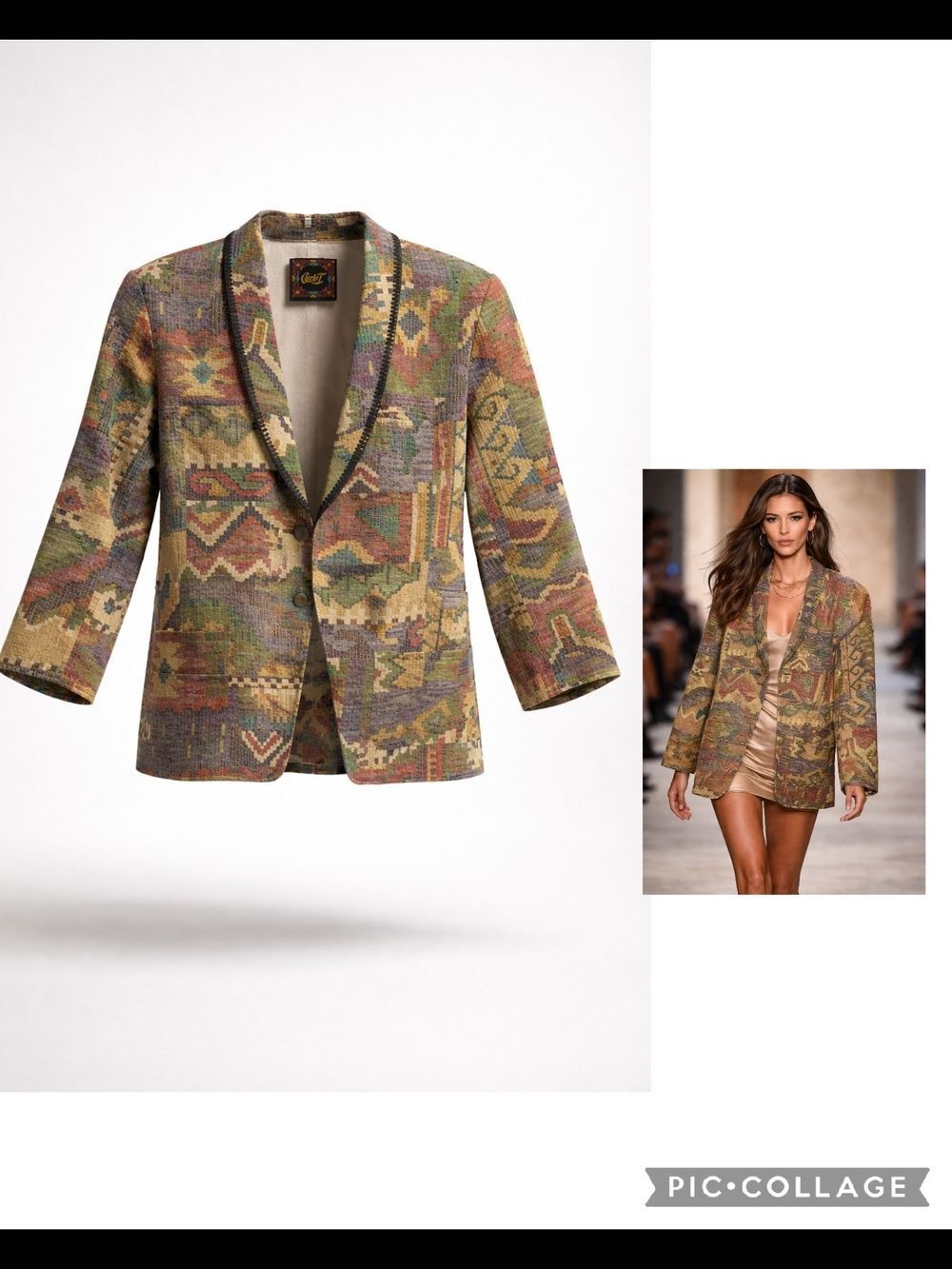 Circle T Multicolor Southwestern Woven Blazer
